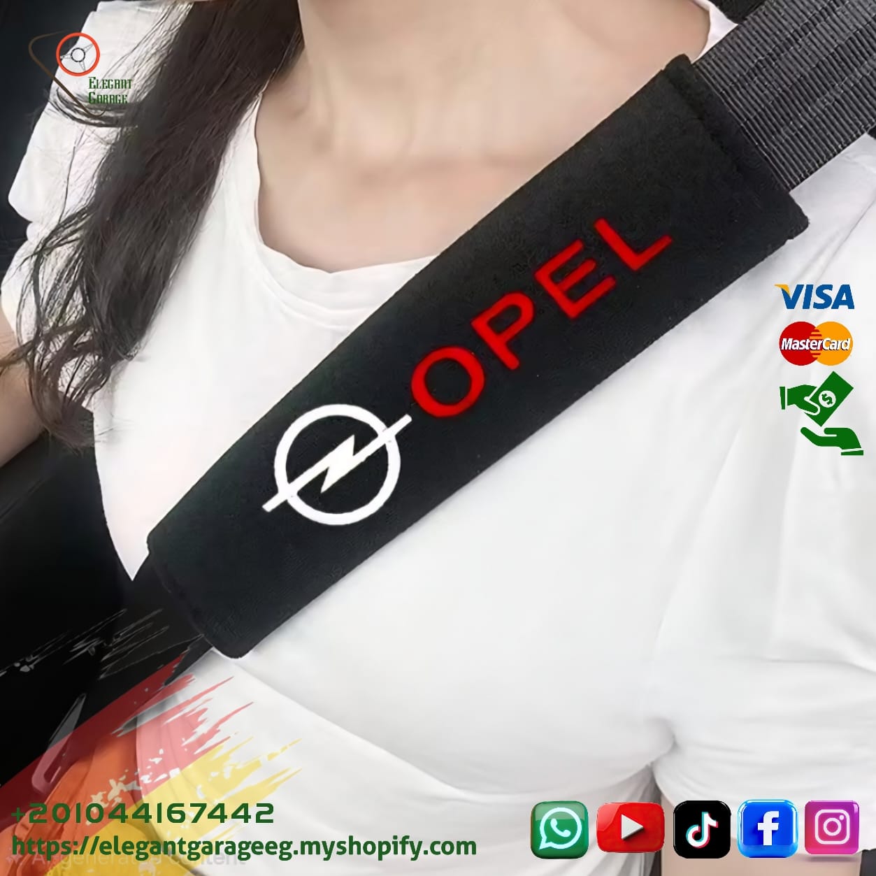 طقم حزام الامان Opel قطن تطريز كلمه opel