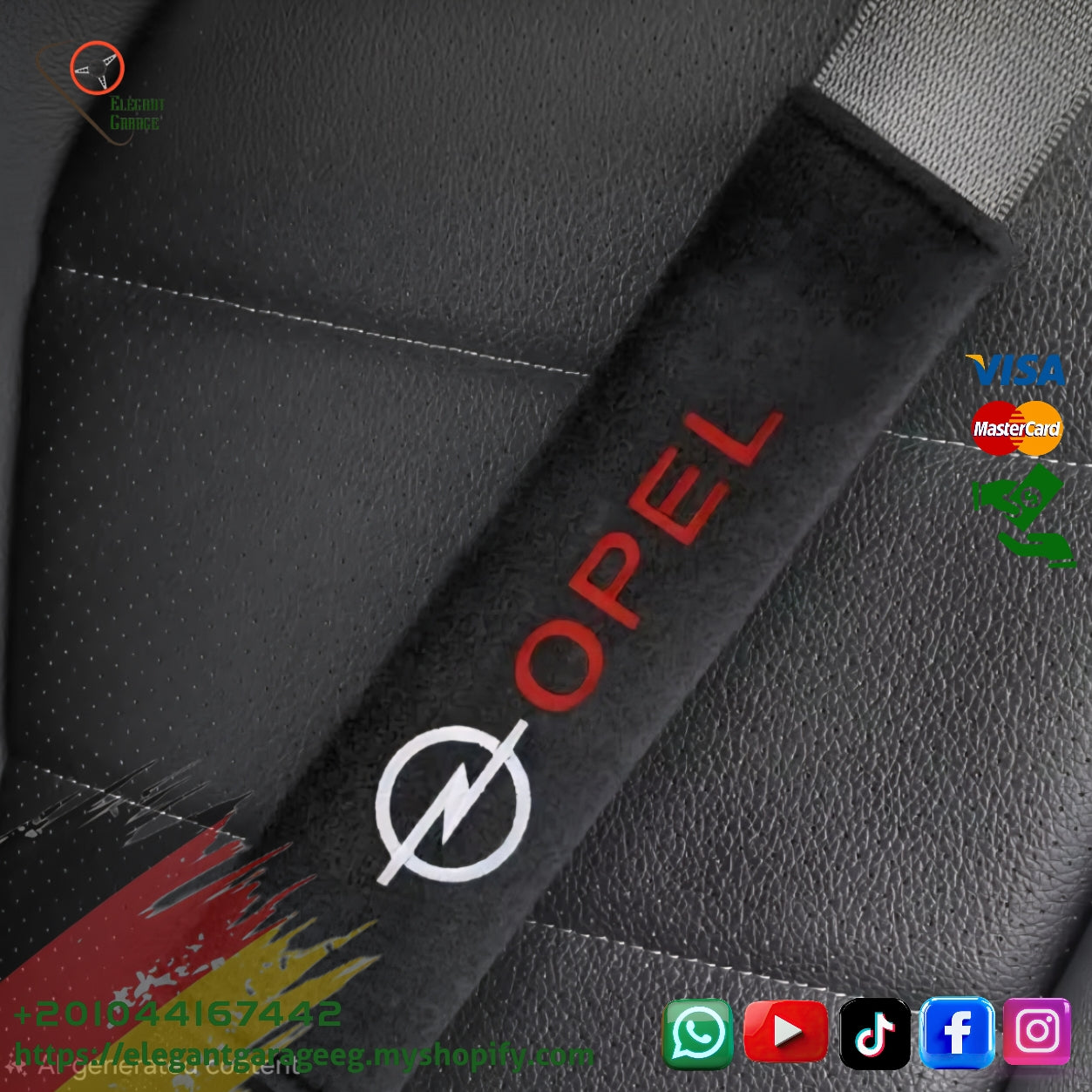 طقم حزام الامان Opel قطن تطريز كلمه opel